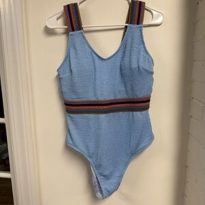 Cupshe Light Blue Textured One Piece Swimsuit